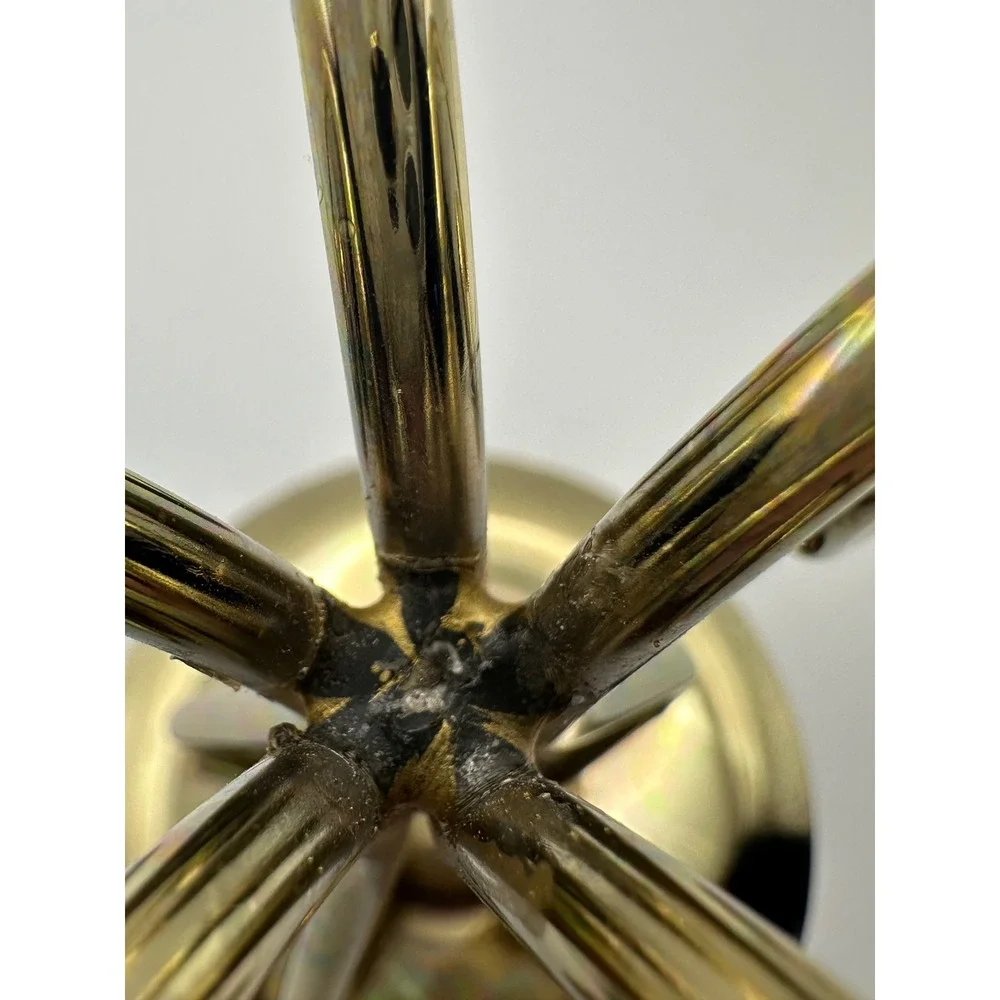 Vintage Brass Scroll Pillar Candle Holder Gold Mid Century Modern Taper‎ Stand